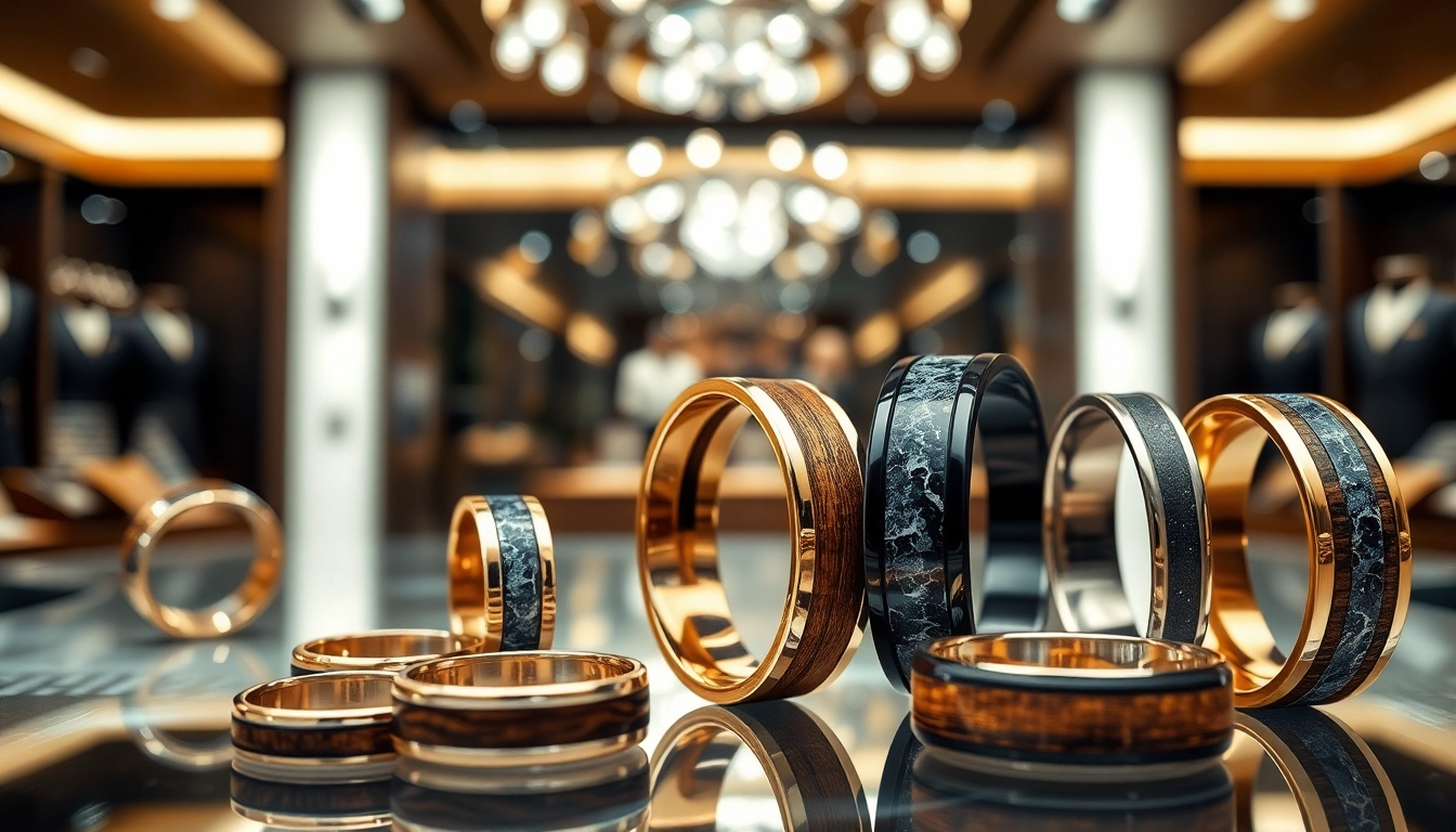 Showcase of Unique Wedding Bands for Men featuring distinctive materials and intricate designs. related image