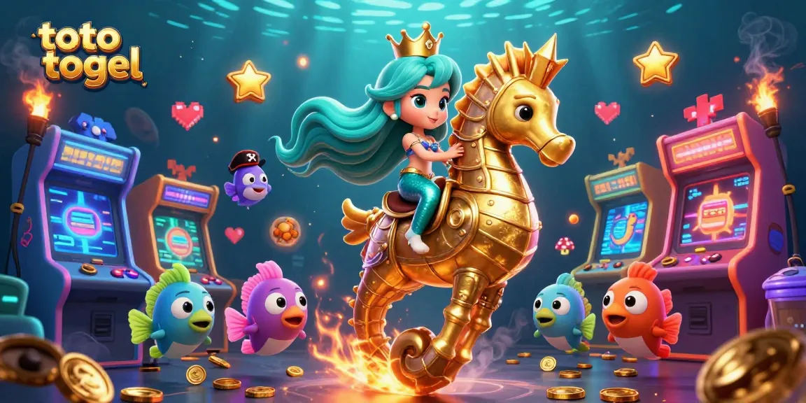 Engage with toto togel excitement as a magical mermaid plays with colorful fish in an underwater casino.