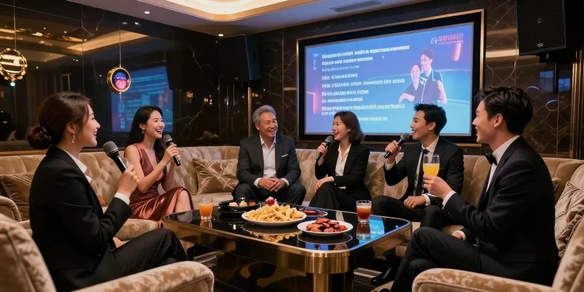 강남쩜오에서 프라이빗하게 즐기는 고급스러운 노래방 파티 장면
