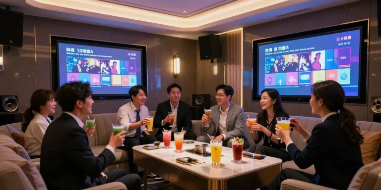 강남쩜오에서 프리미엄 노래방의 분위기를 즐기는 고객들의 모습