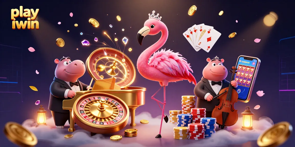 Play iwin now with exciting bonus features and vibrant gaming elements in a lively casino scene.