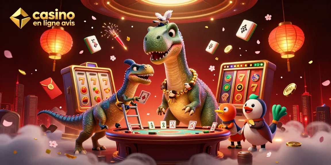 Vérifiez les avis sur les casinos en ligne avec ce visuel captivant, mettant en avant des éléments de jeux de casino.
