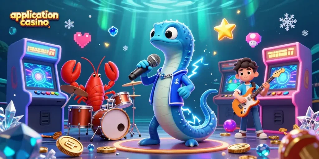 L'application casino immersive offre une performance musicale captivante sous l'eau avec des personnages fantastiques.