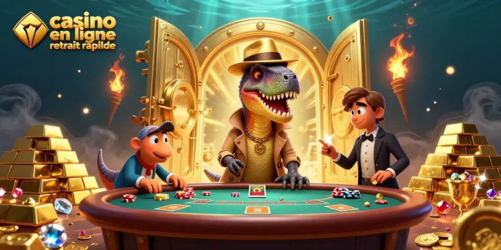 Retirez rapidement vos gains au casino en ligne retrait rapide avec des personnages ludiques alors qu'ils jouent.
