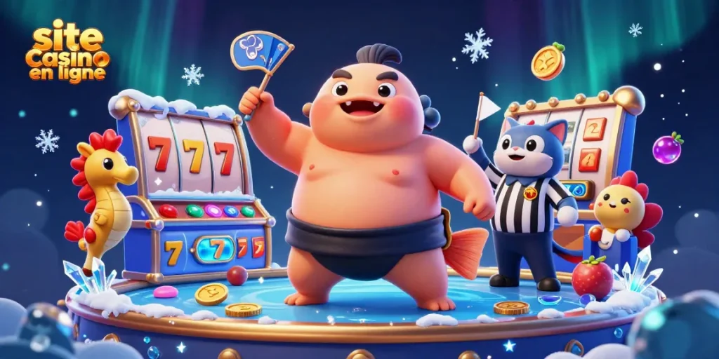 Faites l'expérience du site de casino en ligne avec des jeux de machines à sous captivants et un fugu cartoon.