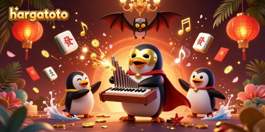 Engage in thrilling gameplay at hargatoto with vibrant elements and animations in a casino scene.