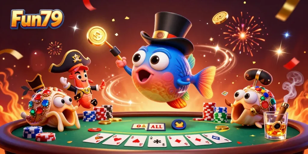 Engage with Fun79's thrilling gameplay featuring vibrant characters and dynamic casino elements.