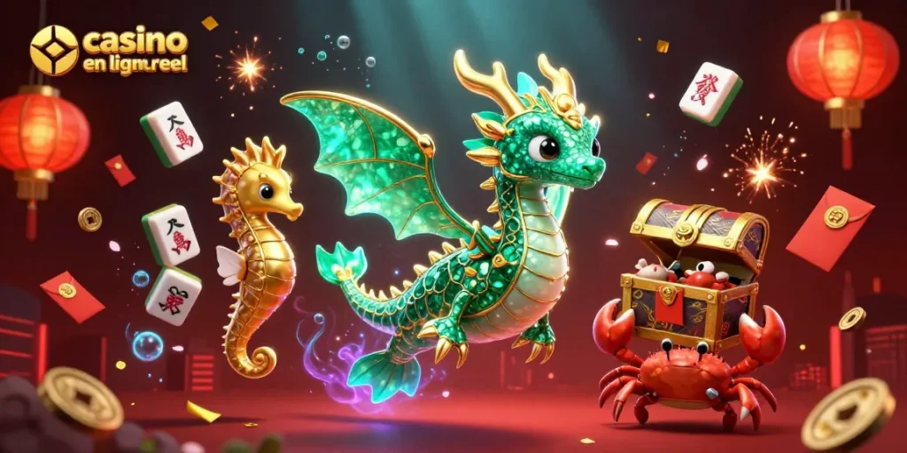Explorez le monde des jeux avec casino en ligne réel, serpent de mer flottant et trésors lumineux.